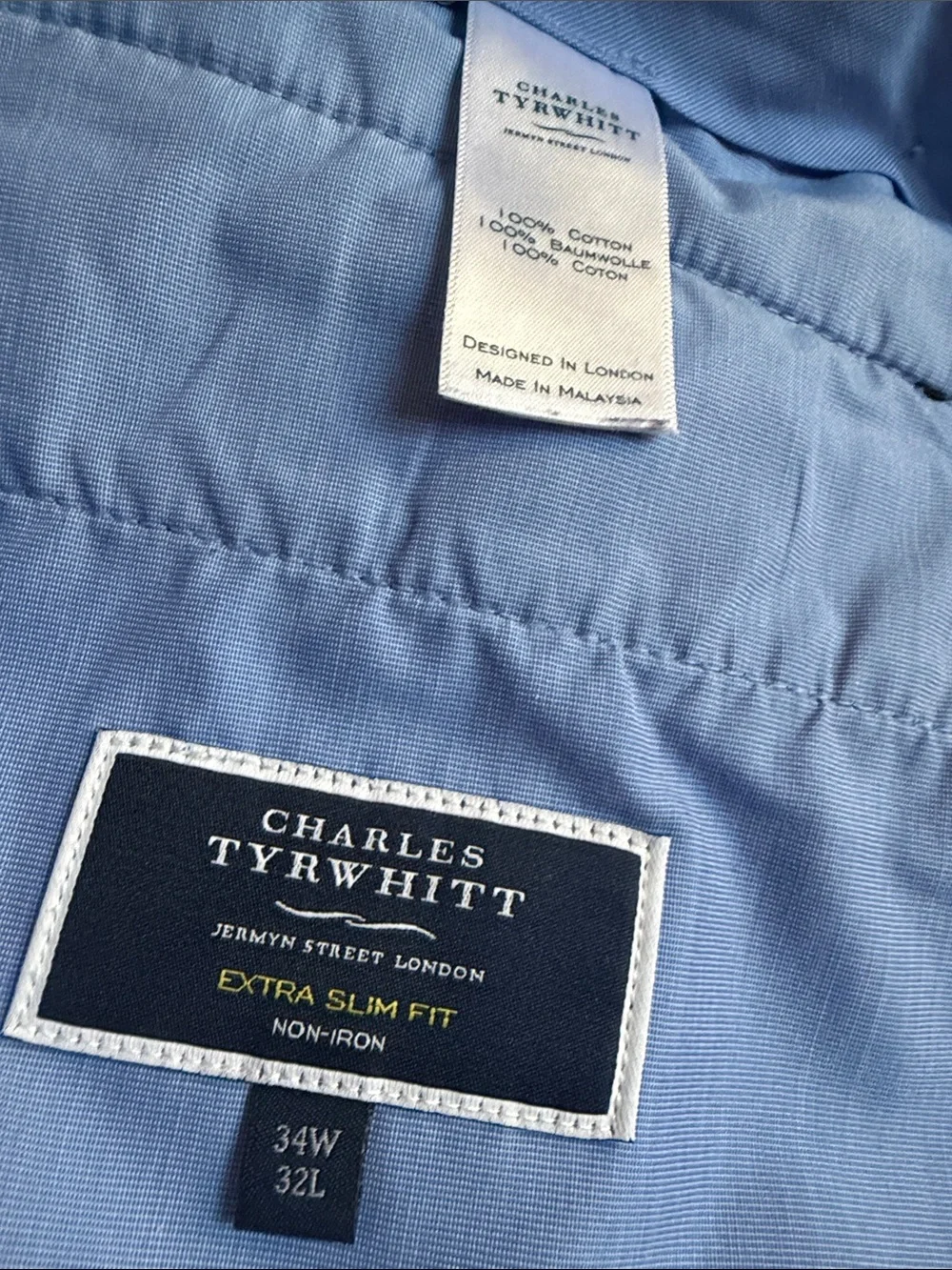 $149 Charles tyrwhitt Ultimate Non-Iron Chinos - Black 34/32